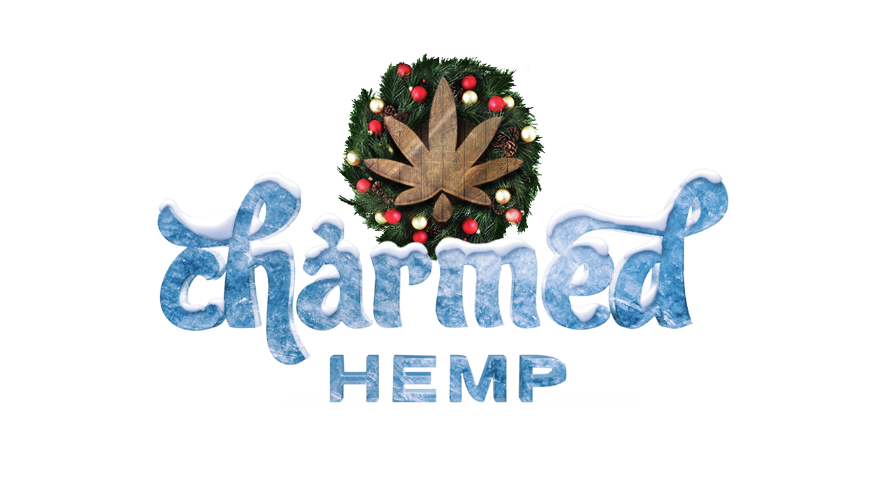 Logo of Charmed Hemp with a cannabis leaf design on a white background