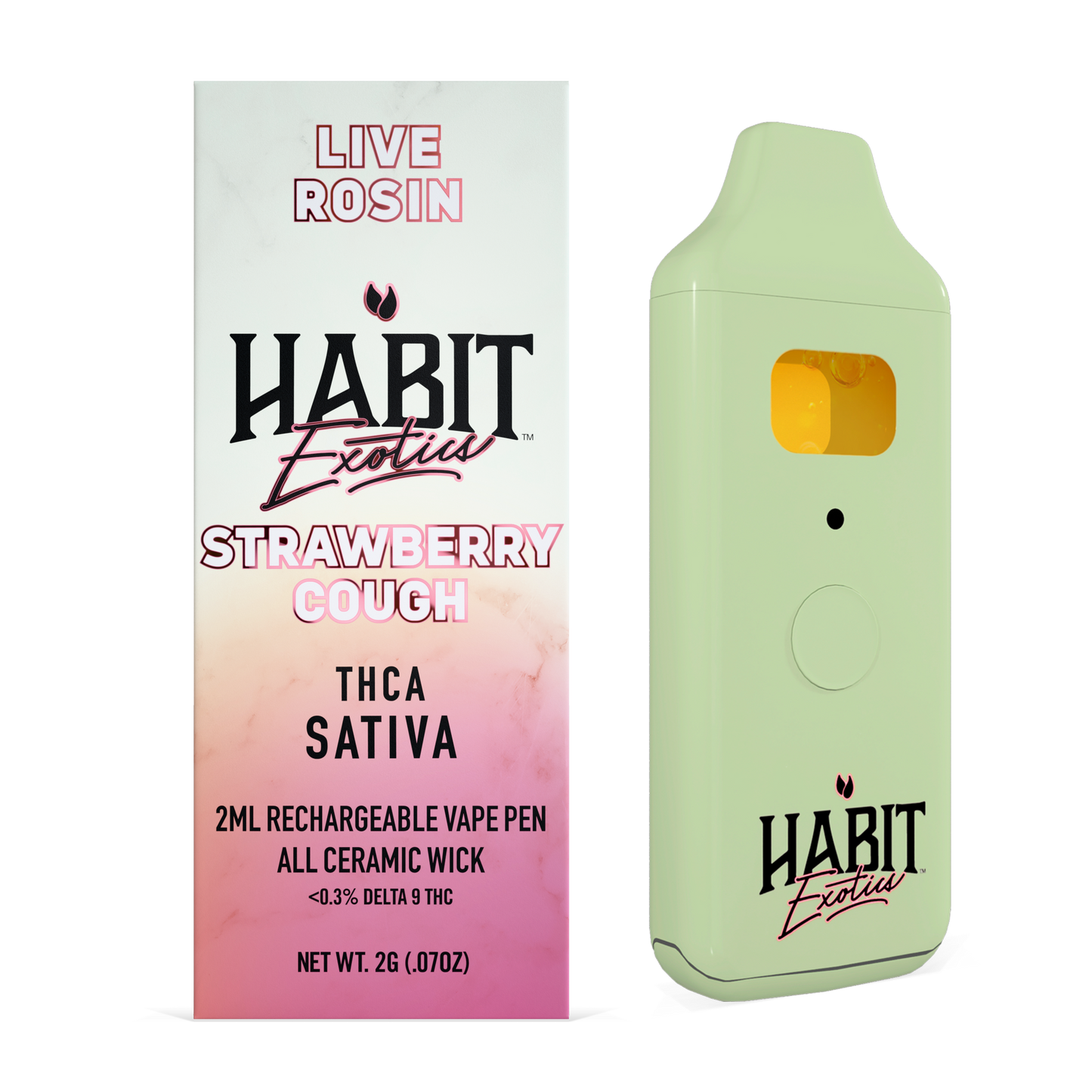 2G THCA Live Rosin Exotic Disposable Vape – Strawberry Cough