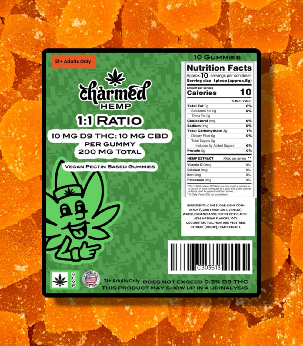 1:1 Ratio CBD/Delta 9 THC Gummies | 200 mg